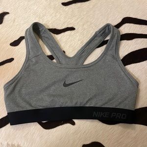 Gray and Black Nike Pro Sports Bra